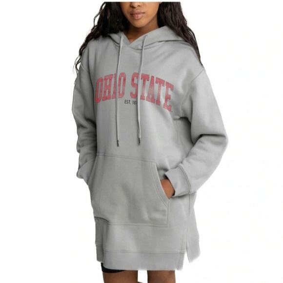 Women's Gameday Couture Gray Ohio State Buckeyes Side Split Hoodie Dress - Picture 1 of 8